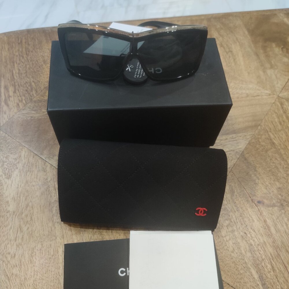 CHANEL shield sunglasses New with case $1400.00